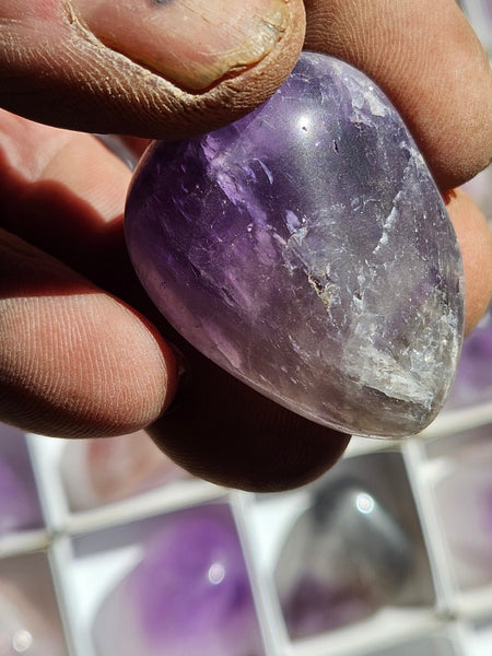 Box of 54 tumble polished Wyloo Amethyst AMT101