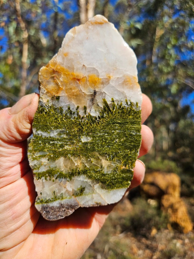 Epidote, Quartz & Axinite slab EPI81