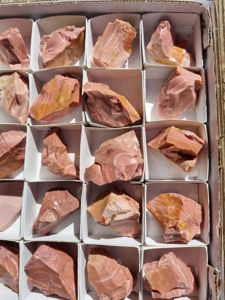 Box of Pink Opal rough.  POR153