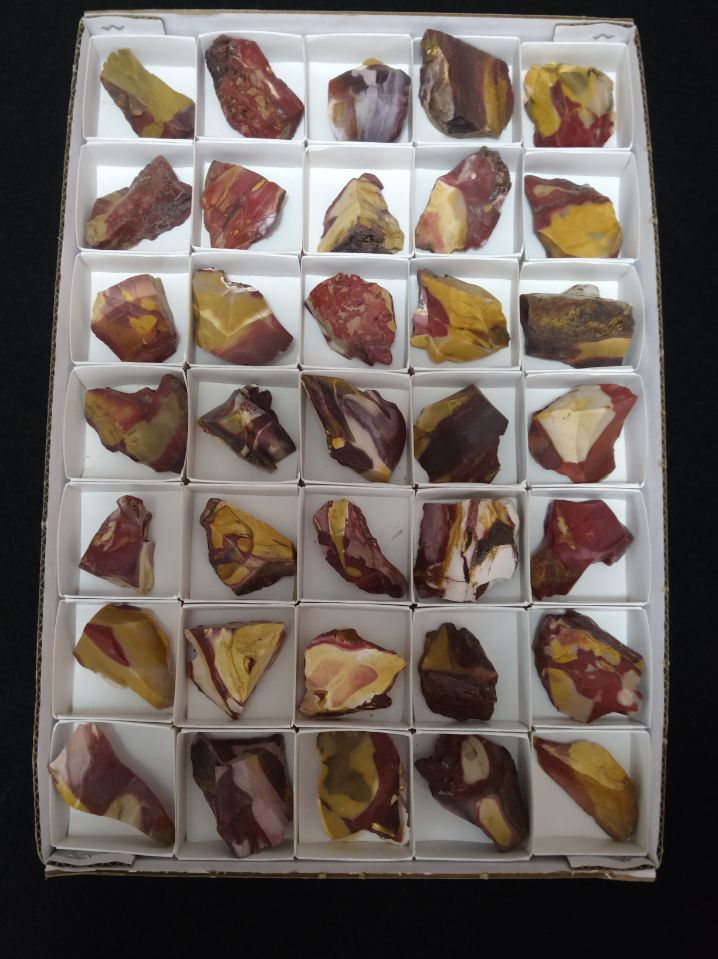 Box of Mookaite rough.  MKR 175