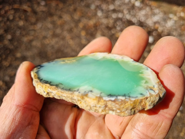 Polished Chrysoprase slab CH434