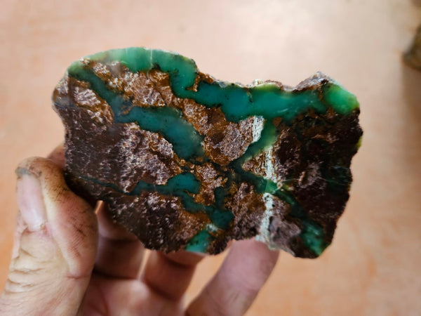 Polished Chrysoprase slab CH448