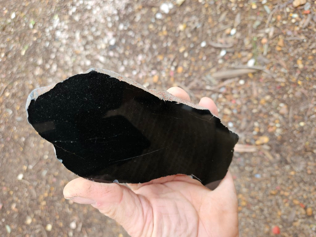 BJ116 Polished "Black Jade" Actinolite slab.