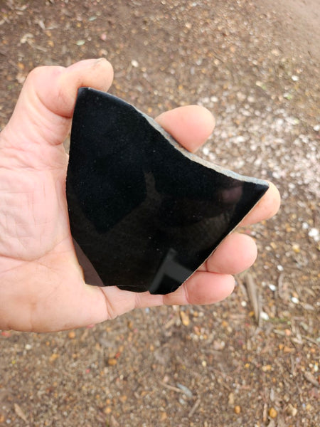BJ114 Polished "Black Jade" Actinolite slab.