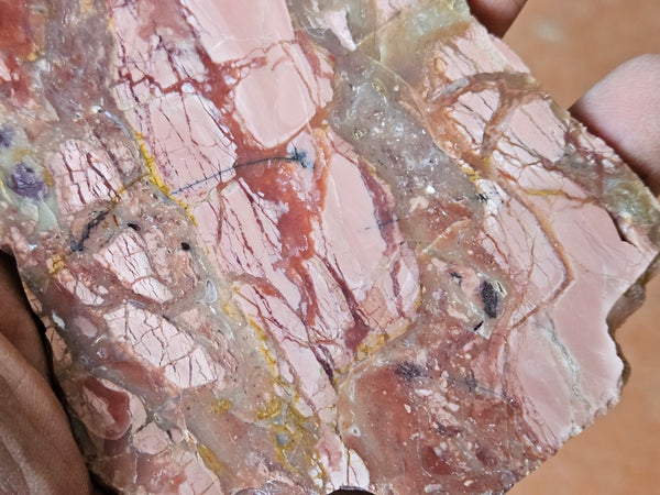 Polished Brecciated Pink Opal  slab POP181