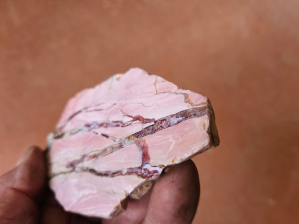 Polished Brecciated Pink Opal  slab POP182