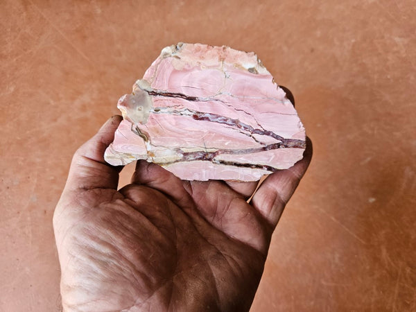 Polished Brecciated Pink Opal  slab POP183