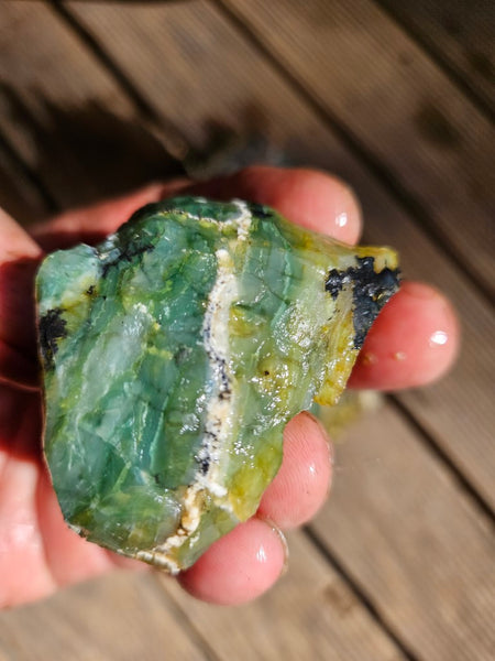 6 pieces of Green Opal  rough.  GOR 134