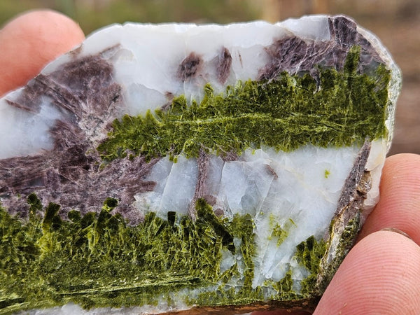 Epidote, Quartz & Axinite slab EPI69