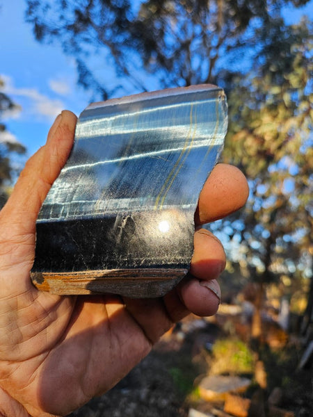 Polished African Tiger Eye slab TEA104