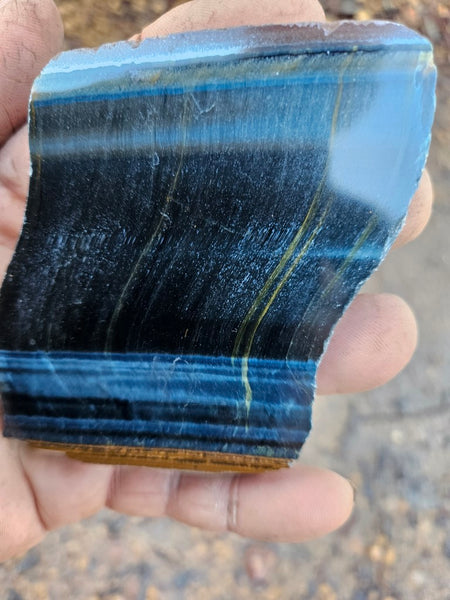 Polished African Tiger Eye slab TEA104