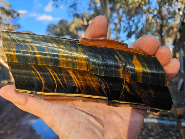 Polished African Tiger Eye slab TEA105