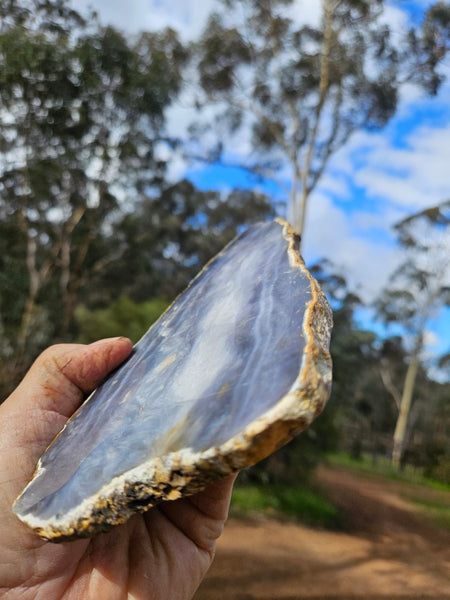 Purple Chalcedony polished slab PU133