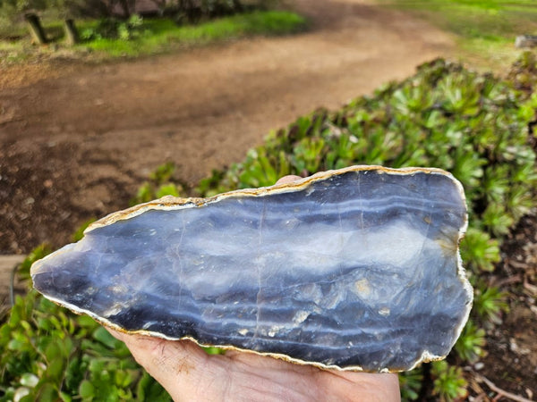 Purple Chalcedony polished slab PU133