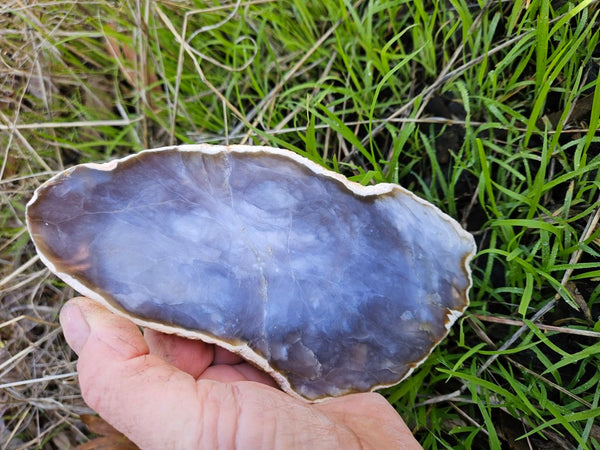 Purple Chalcedony polished slab PU134