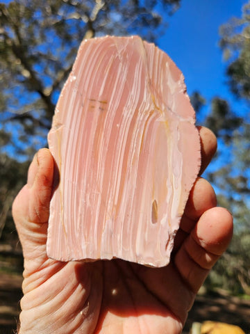 Polished Pink Opal slab POP190