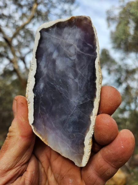 Purple Chalcedony polished slab PU135