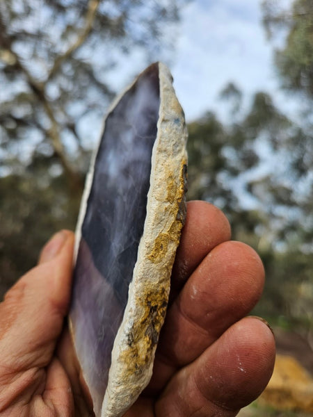 Purple Chalcedony polished slab PU135