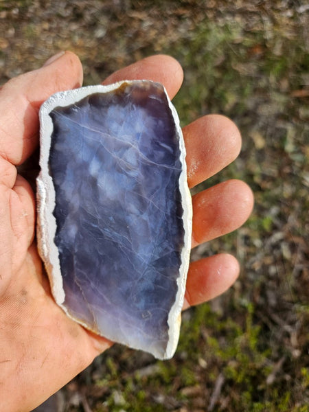 Purple Chalcedony polished slab PU135