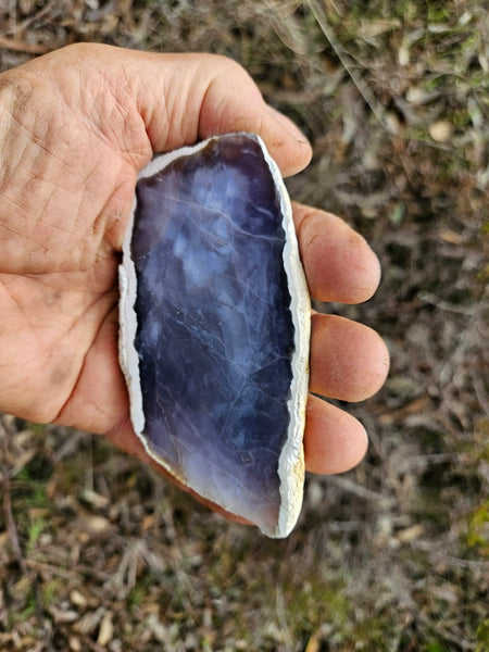 Purple Chalcedony polished slab PU135