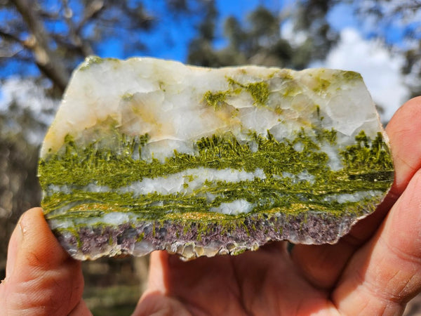 Epidote, Quartz & Axinite slab EPI75