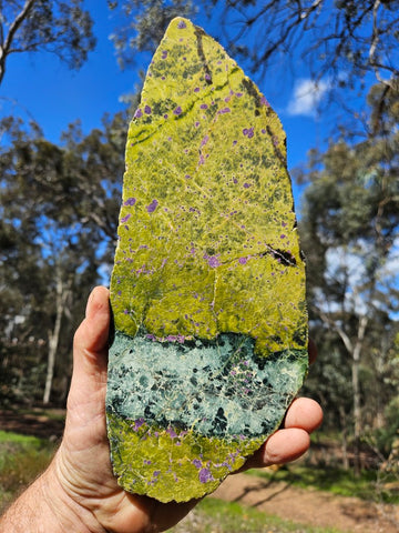 Polished Stichtite in Serpentine slab (Atlantisite) STI148