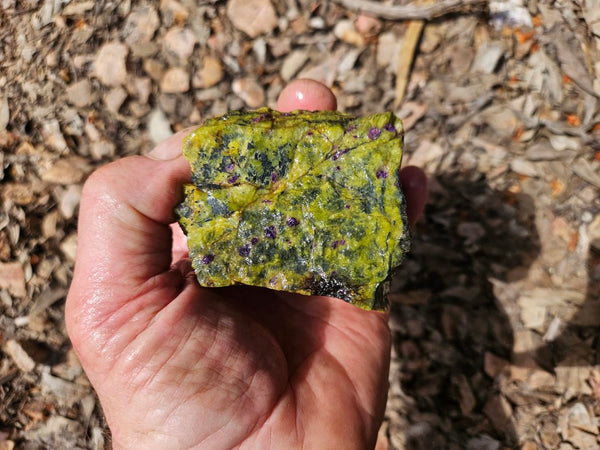 Rough Stichtite in Serpentine (Atlantisite) STR132