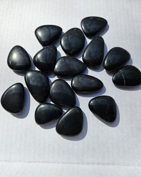 Pendant shaped tumble polished "Black Jade"  BJT103