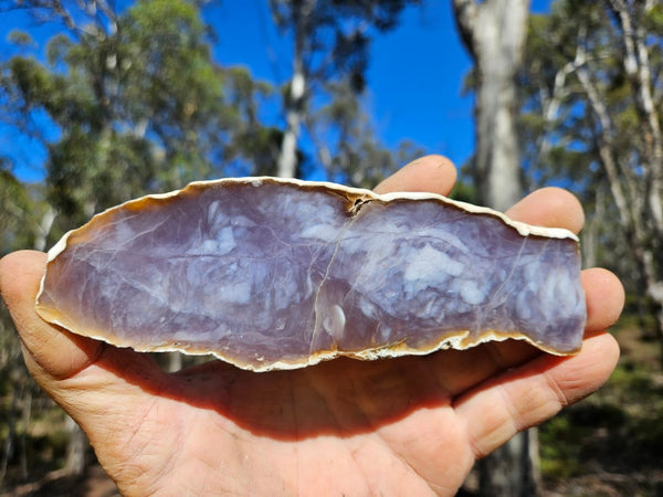 Purple Chalcedony polished slab. PU140