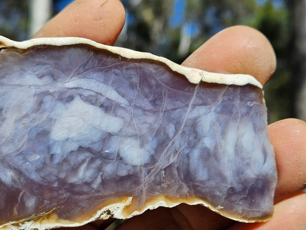 Purple Chalcedony polished slab. PU140