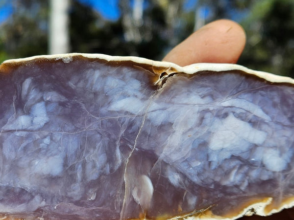 Purple Chalcedony polished slab. PU140