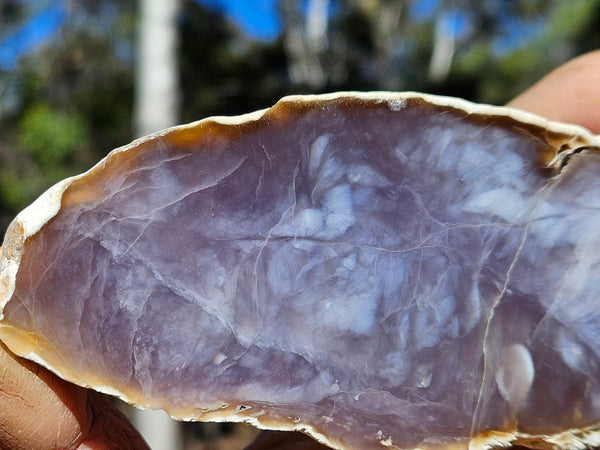 Purple Chalcedony polished slab. PU140