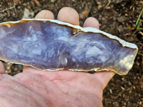 Purple Chalcedony polished slab. PU140