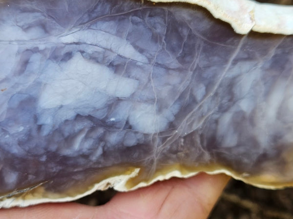 Purple Chalcedony polished slab. PU140