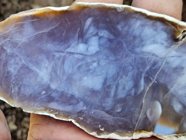 Purple Chalcedony polished slab. PU140