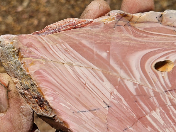 Polished Pink Opal  slab POP201