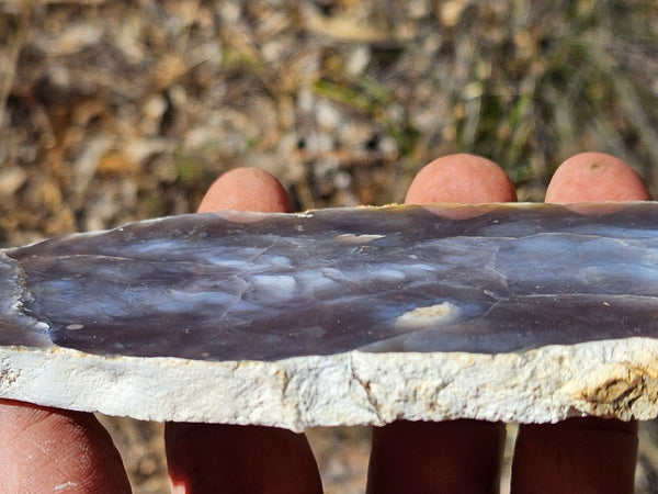 Purple Chalcedony polished slab. PU143