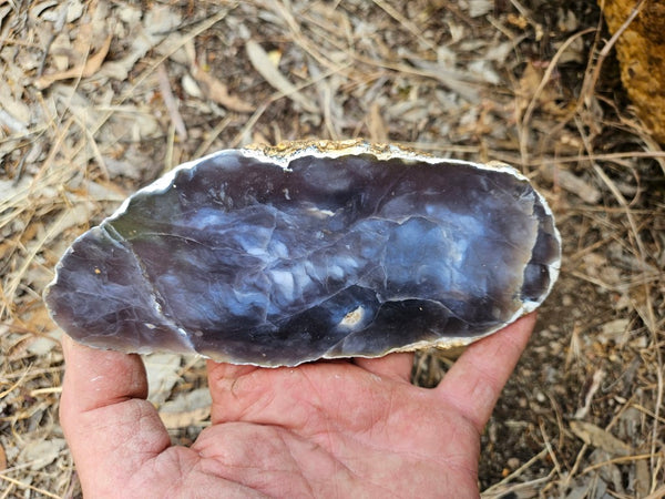 Purple Chalcedony polished slab. PU143