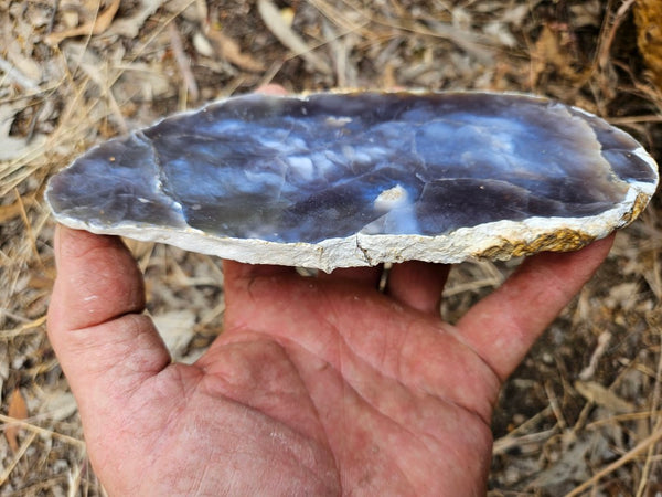 Purple Chalcedony polished slab. PU143