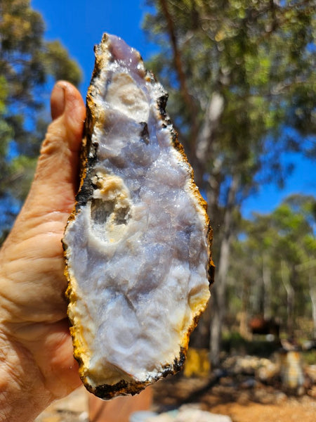 Purple Chalcedony rough.  PUR 104