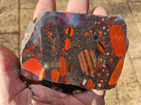 Jelly Bean Jasper polished slab JBJ347