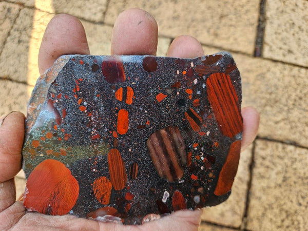 Jelly Bean Jasper polished slab JBJ347