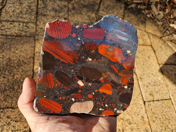 Jelly Bean Jasper polished slab JBJ348