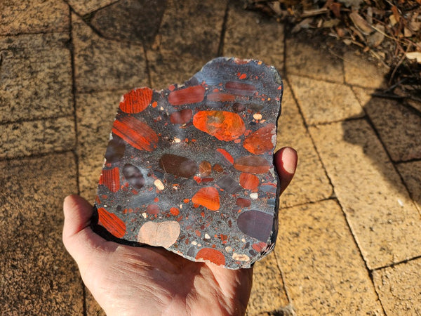 Jelly Bean Jasper polished slab JBJ348