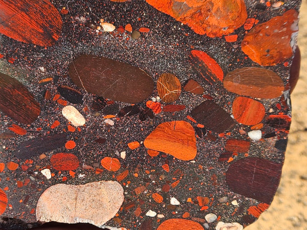 Jelly Bean Jasper polished slab JBJ348