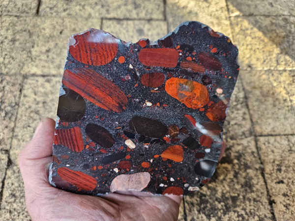 Jelly Bean Jasper polished slab JBJ348