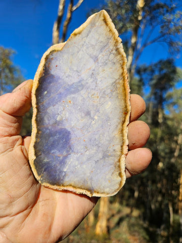 Purple Chalcedony polished slab. PU154
