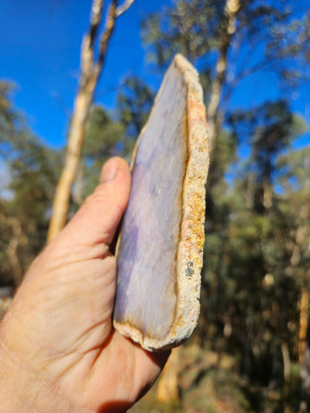 Purple Chalcedony polished slab. PU154