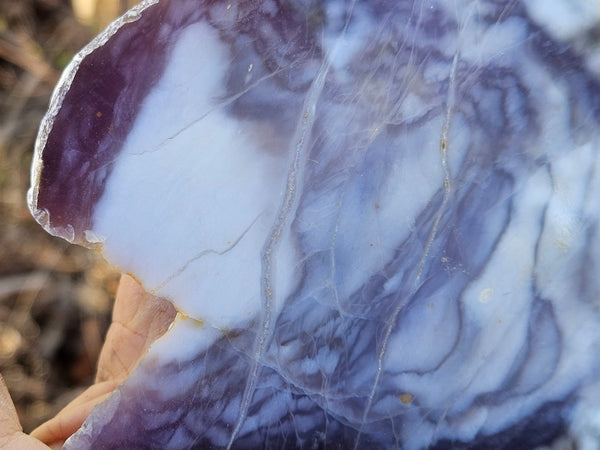 Purple Chalcedony polished slab. PU155