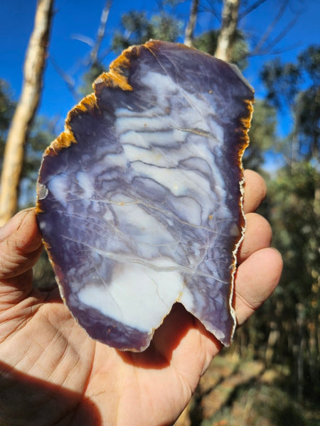 Purple Chalcedony polished slab. PU155